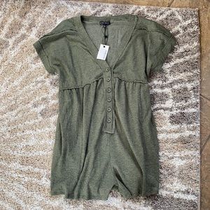 NWT! Olive Button-Down Romper